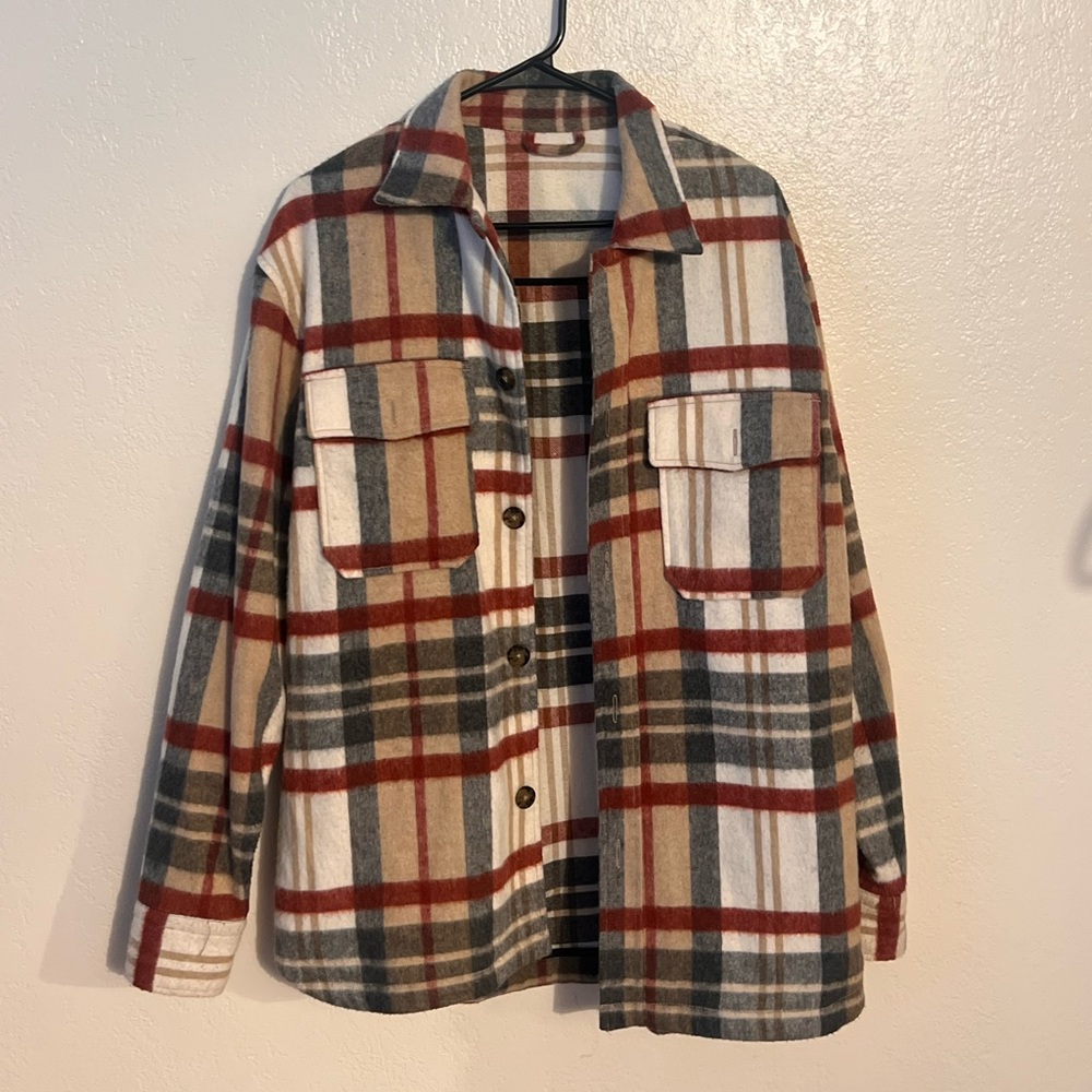 Zara Men’s Plaid Button-Up Shirt Jacket (M)